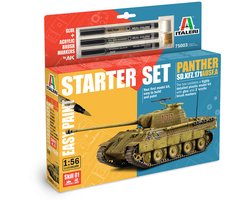Italeri Modelbouwpakket Militaire voertuigen - 75003 Panther Sd.Kfz.171 Ausf. A WWII - Duitse Middelzware Tank - Starter Set Plastic - 1:56 - Modelbouw