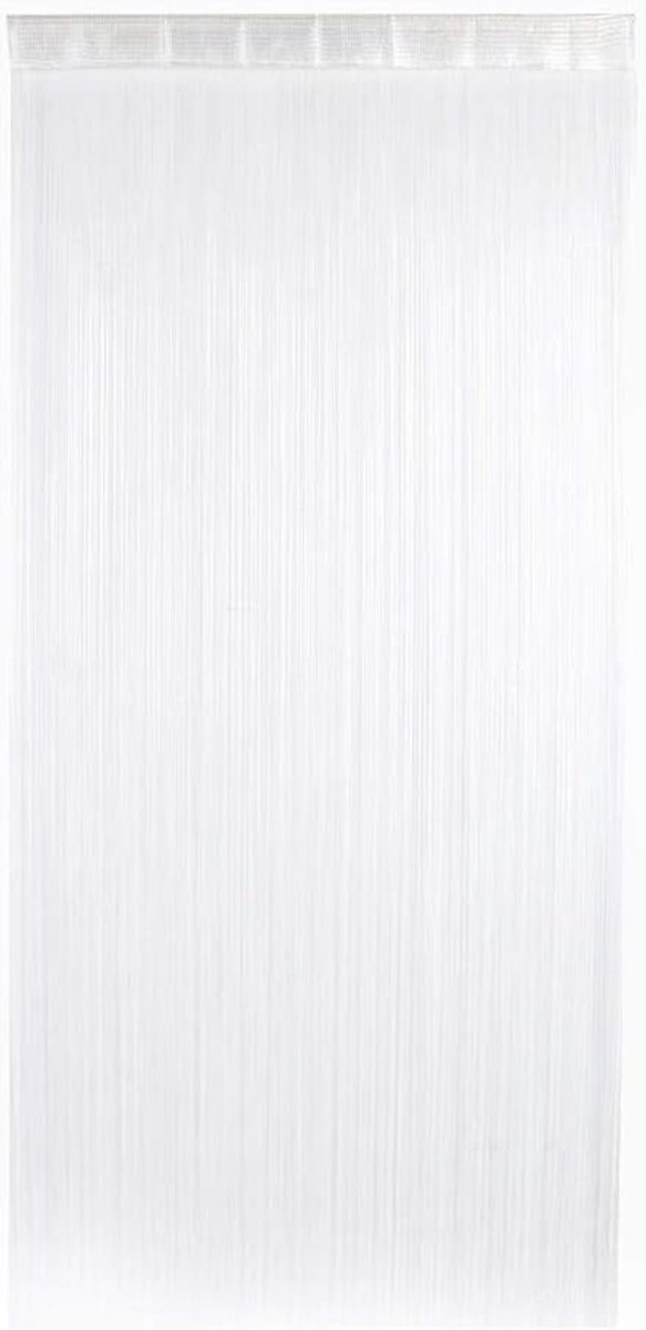 t Garen gordijn elegant scheidingsgordijn woonkamer decoratief gordijn deur koord gordijn plat zilver lint draad gordijn 100 cm × 200 cm (wit)
