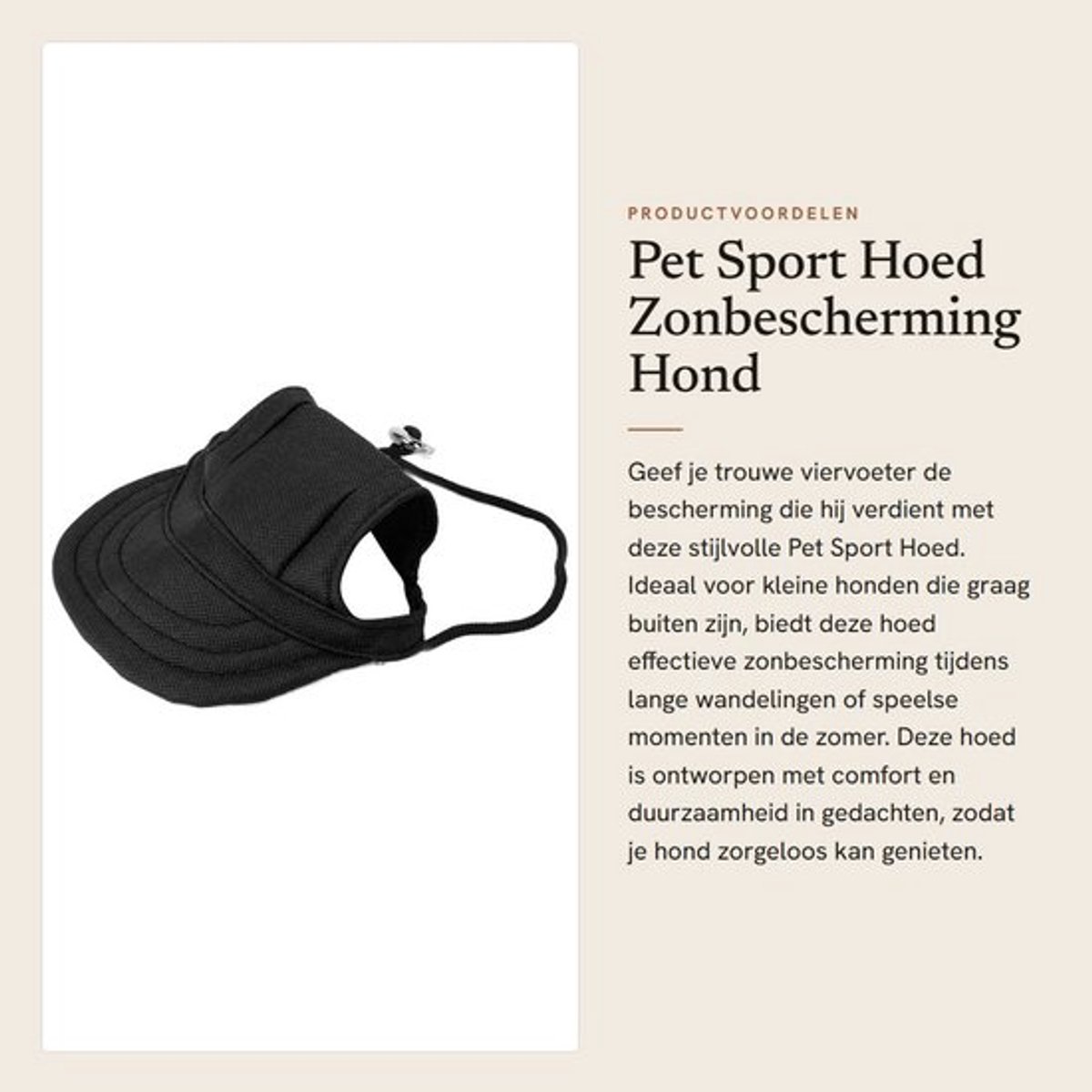 Golden crown - Pet Sport Hoed - Zonbescherming Hond - Duurzaam en