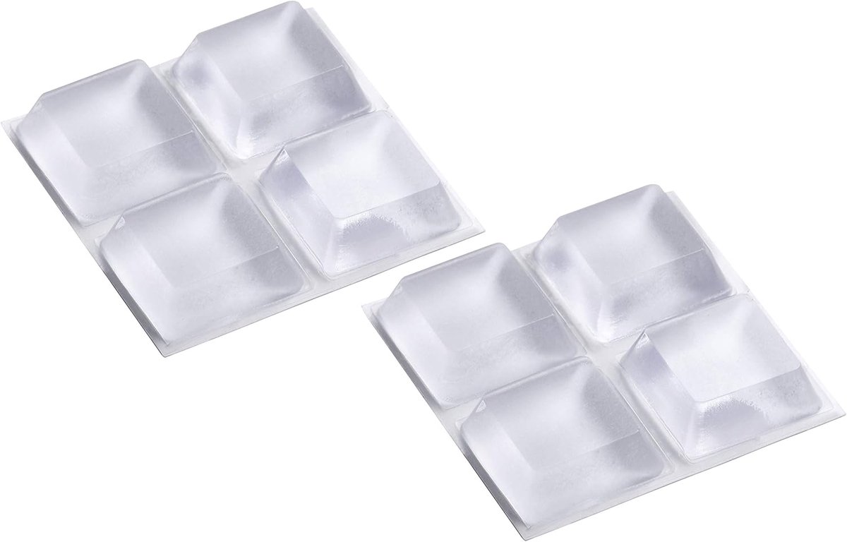 beschermende buffer - zelfklevend - transparant - effectieve bescherming van gevoelige oppervlakken / meubelbufferset / aanslagdemper voor kastdeuren / anti-slip buffer 20 x 20 mm (8 Stuk