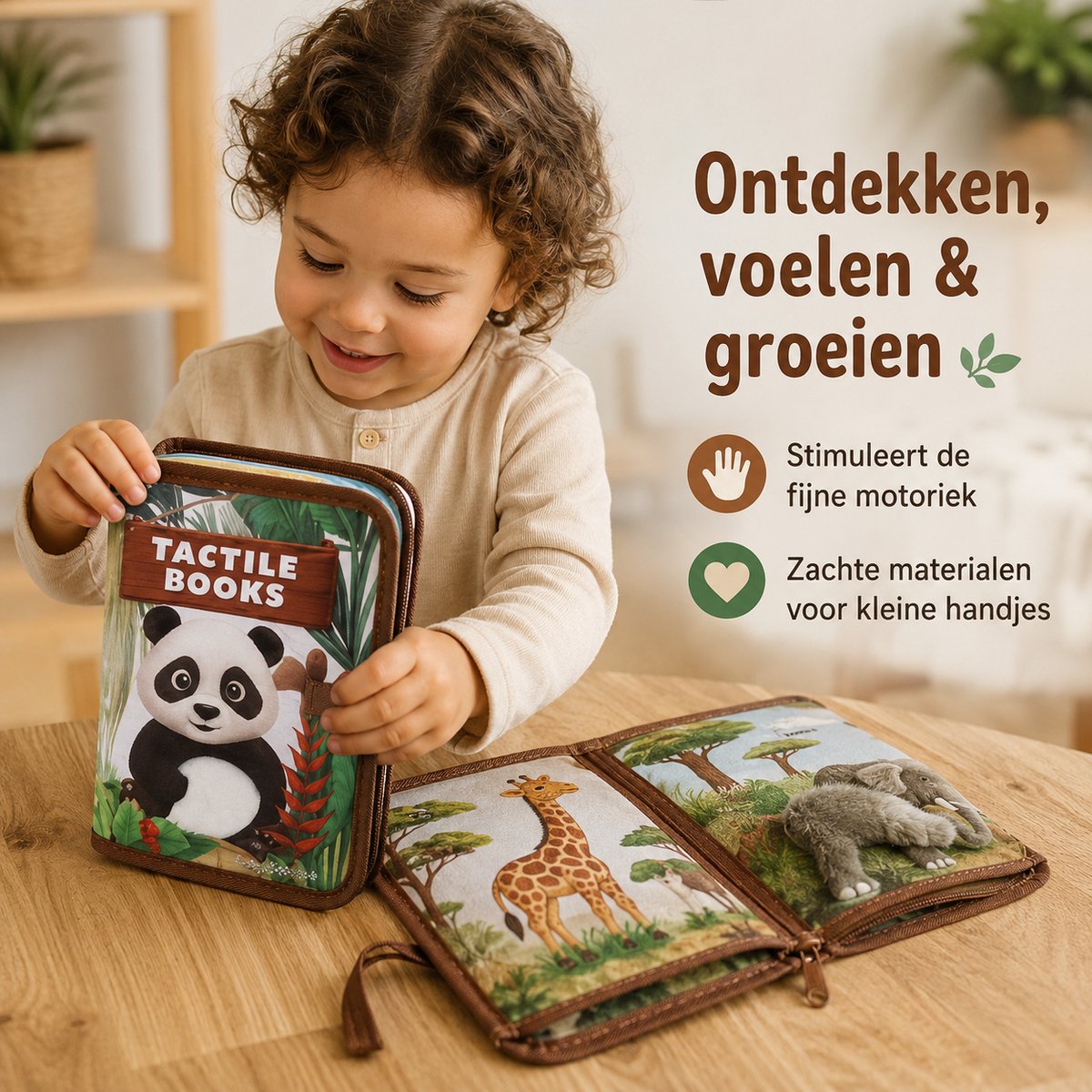 Montessori -Busy Book - Panda-Voelboek- Sensorisch Speelgoed - Activiteitenboek - Fijne Motoriek - Peuters - Leeftijd 1 tot 3 Jaar — afbeelding 7