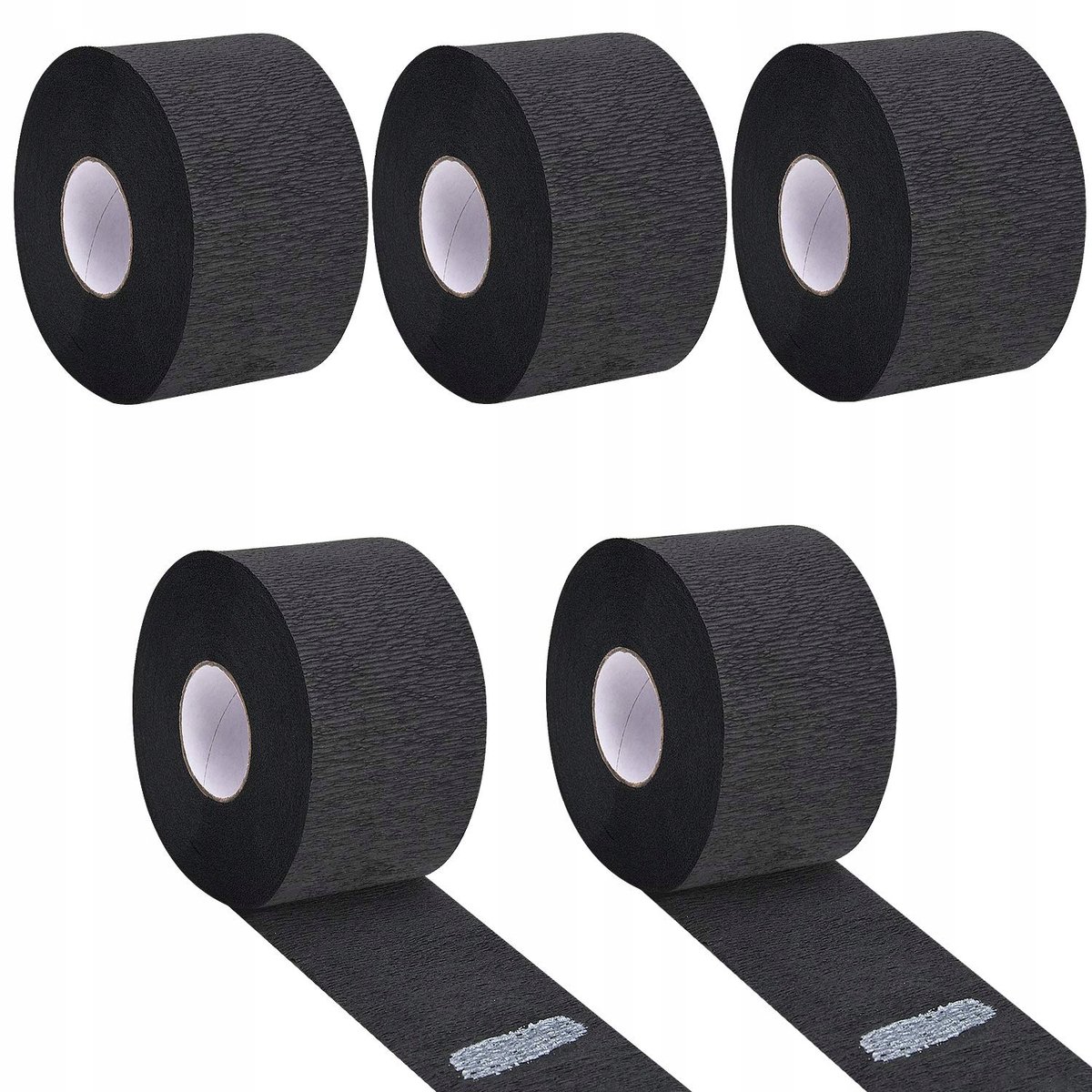 Poniks Zwarte Kapperskragen Papieren Kragen - 5x100 Stuks - Zelfklevend, Hygiënisch, Elastisch