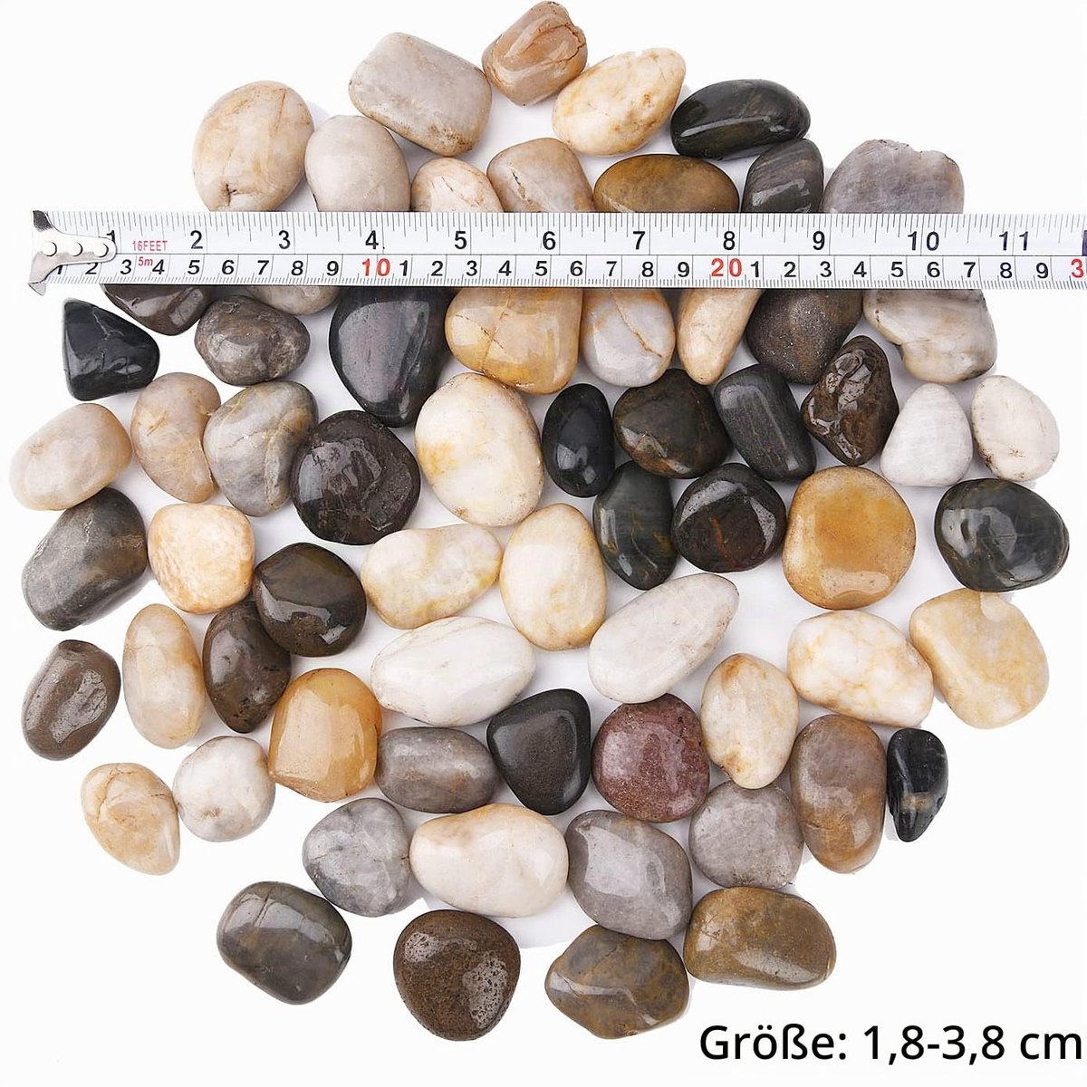 1.8 kg Grote Decoratieve Stenen, 2-4 cm Natuurlijke Gepolijste Kiezels voor Plantenpotten, Rivierstenen voor Landschapsarchitectuur, Vaasvullers, Vetplanten, Aquarium en Tuindecoratie