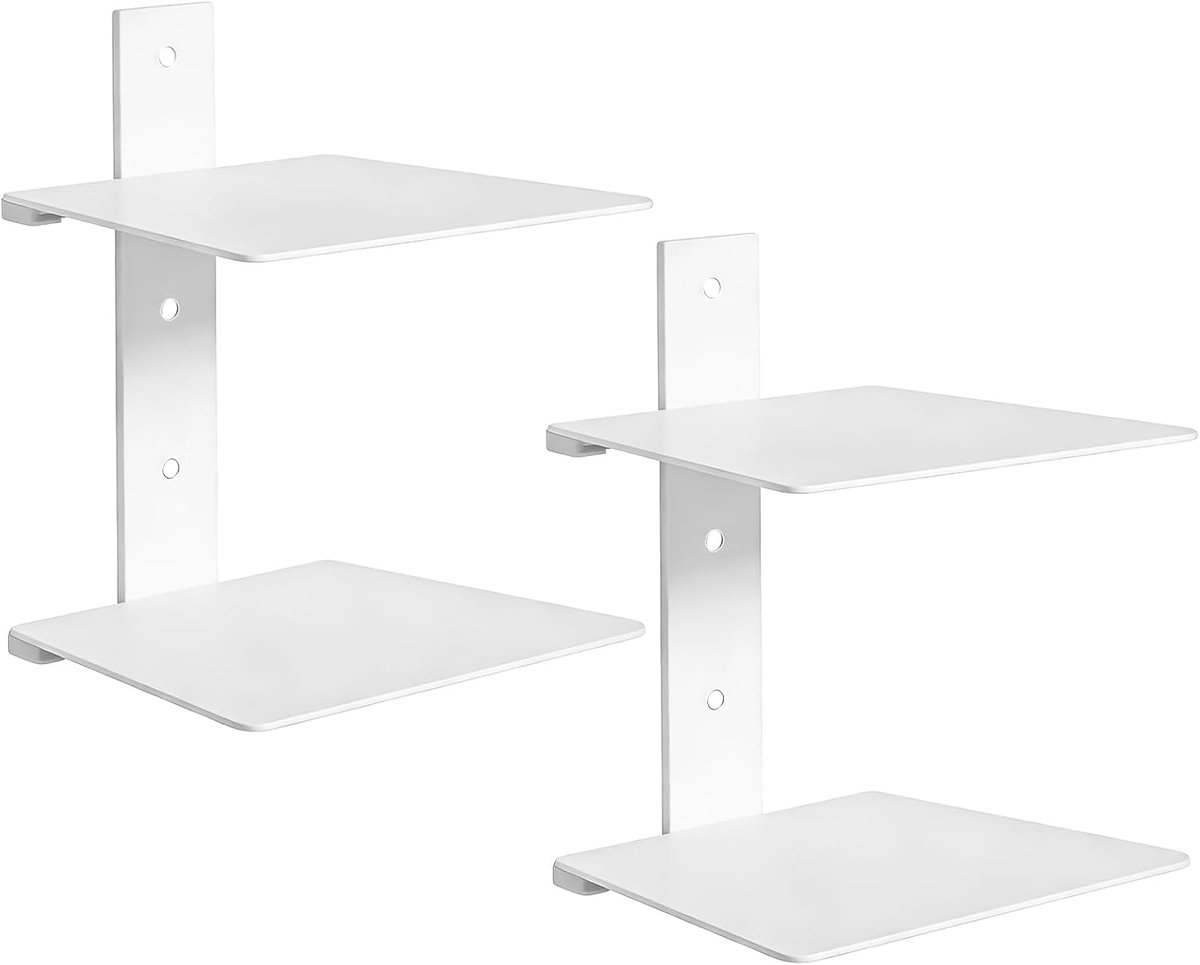 Onzichtbare boekenplanken, 4 verdiepingen, verticale boekentoren, zwevende planken, metalen zwevende boekenkast voor muur, woonkamerdecoratie, slaapkamer, badkamer, detailhandel (wit)