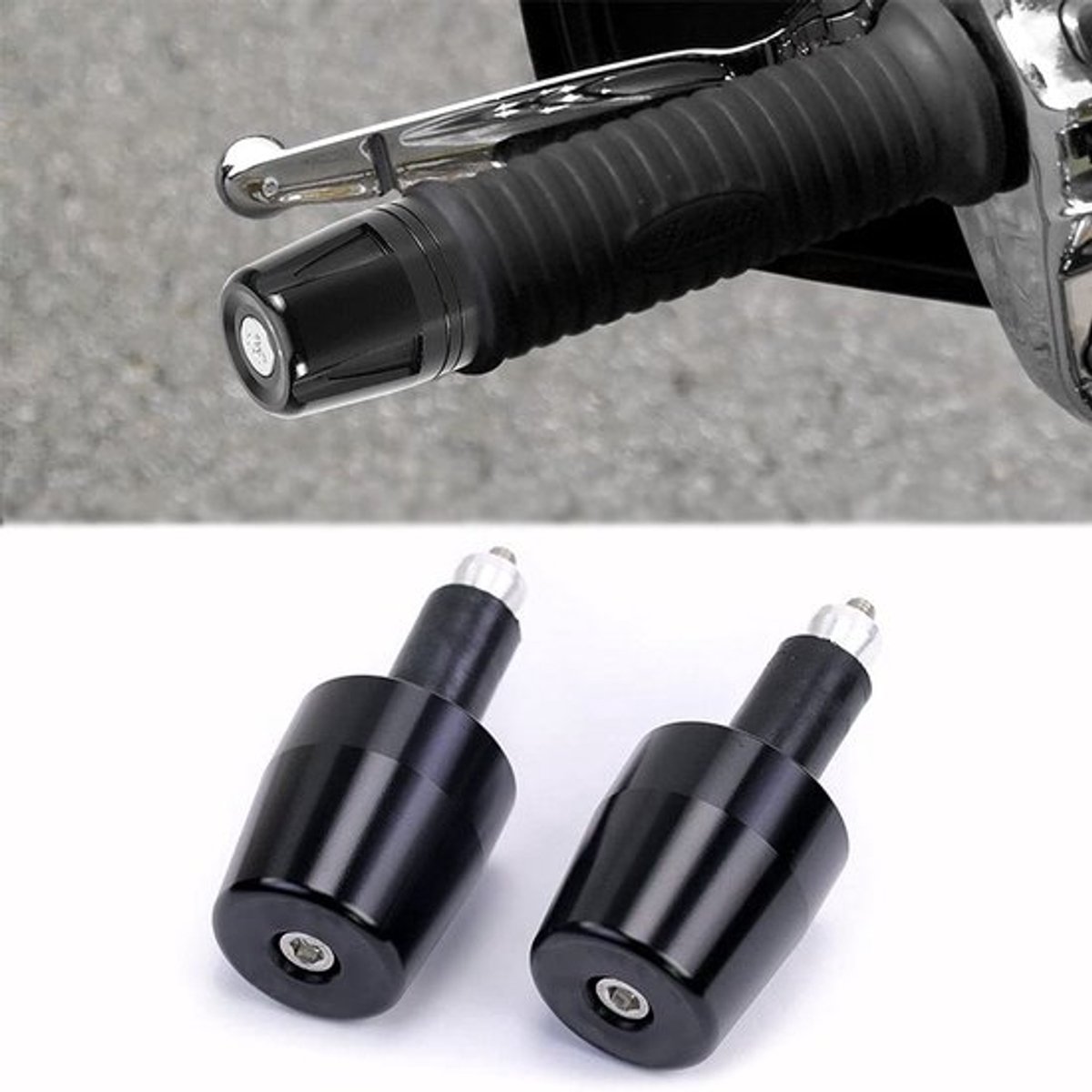 Dailygoods - Universele motorfiets stuurgrepen - Zwart - Aluminium