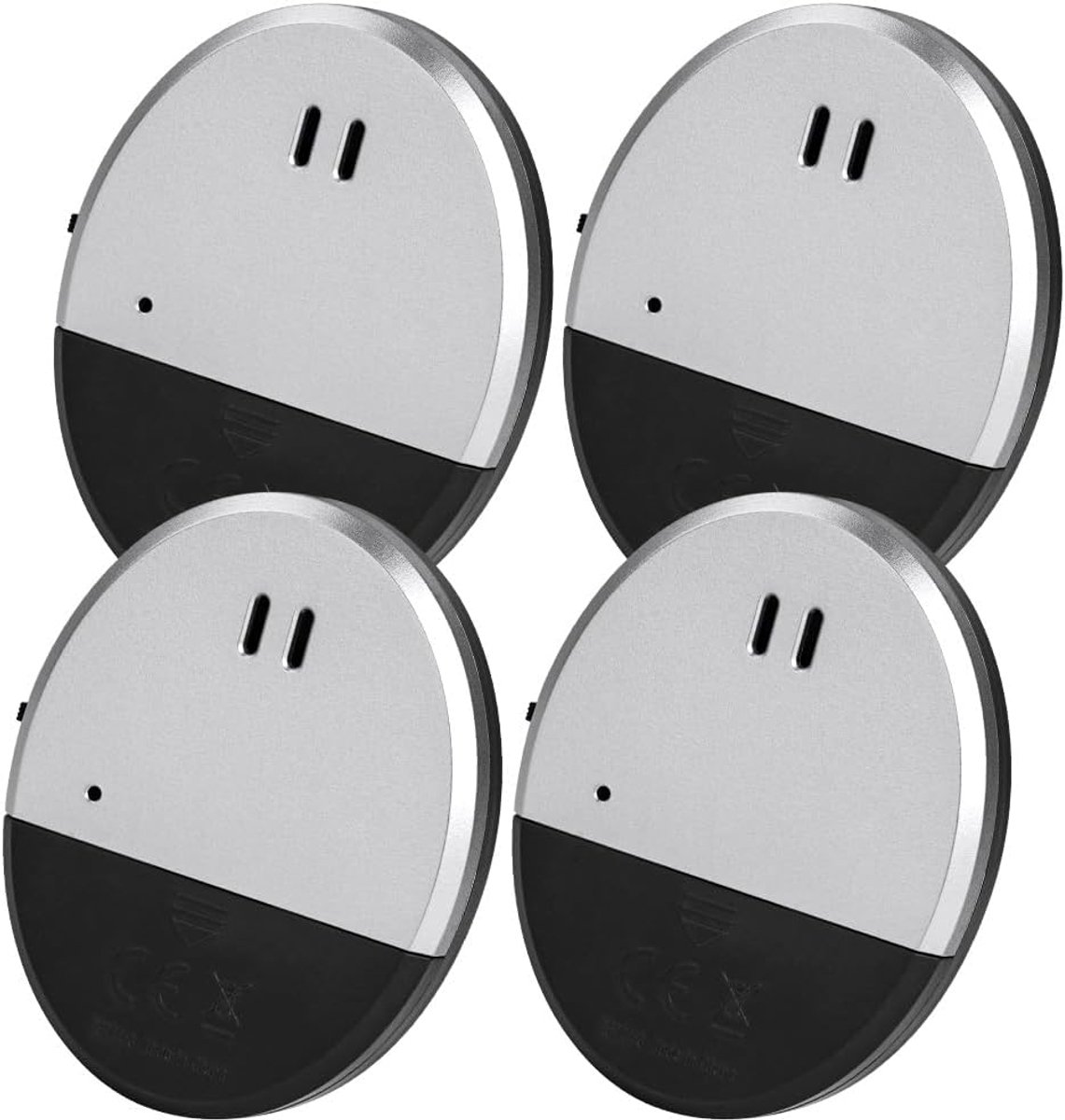 4-pack raamalarm, 130dB ultraslanke trillingsalarmsensoren, glasbreukbeveiligingsalarm, detecteert glasbreuk en trillingen, geschikt voor thuis, kantoor, slaapzaal, camper