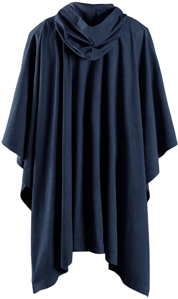 Corduroy Cape met Capuchon en Ajustabele Broche - Fantasy Poncho voor Renaissance Kostuum en Cosplay