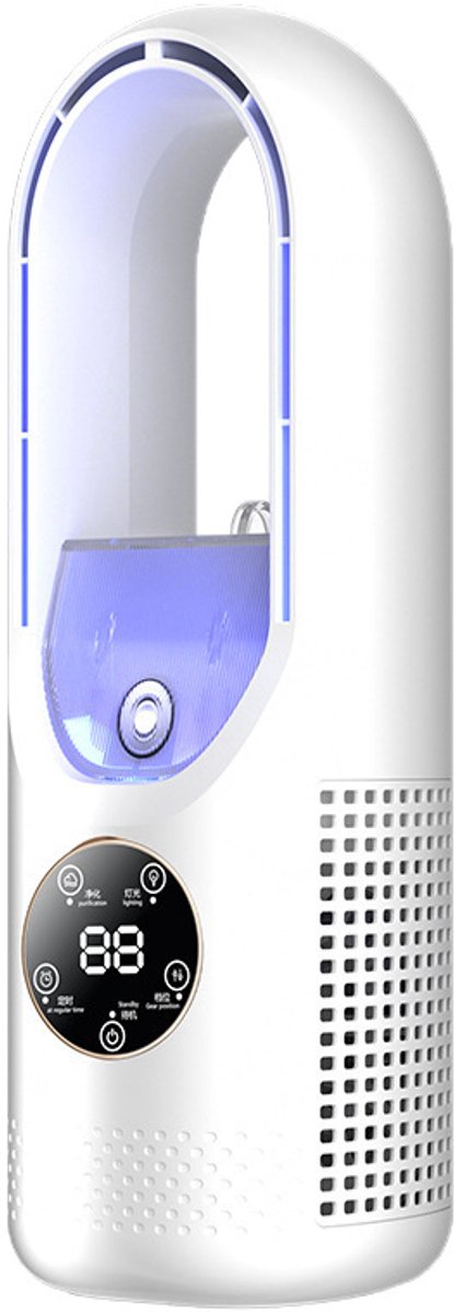 Draagbare airconditioner, ventilator zonder bladen en koelfunctie, mini-airconditioner, koele luchtverversing, USB-voeding, 6 instellingen voor luchtvochtigheid en ventilatorsnelheid, geschikt voor thuis/slaapkamer/kantoor
