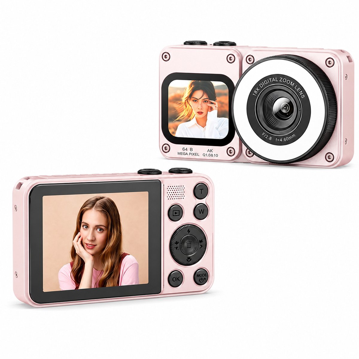 digitale camera Roze