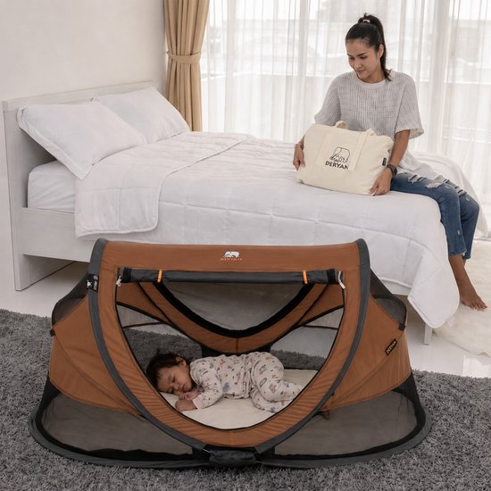 Deryan Peuter Luxe Campingbedje - Inclusief zelfopblaasbare matras - Caramel van Deryan — afbeelding 5
