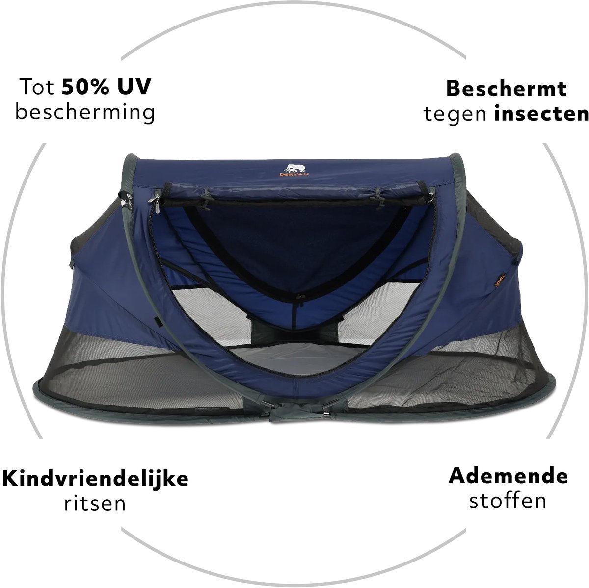 Deryan Peuter Luxe Campingbedje met Matras - Navy thumbnail 2