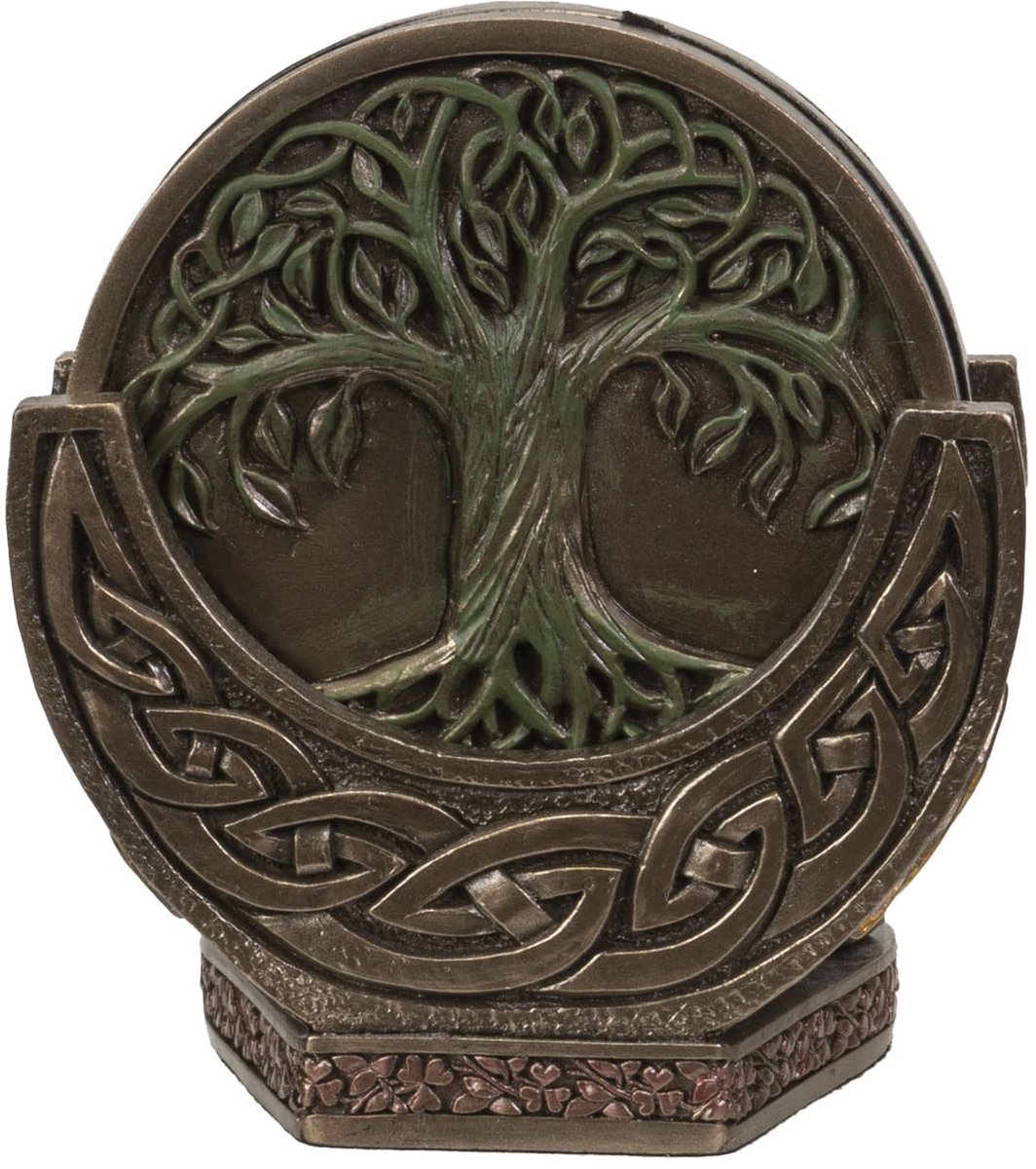 Collection Heilige Maan Moeder Maiden Crone Triple Godinnen Levensboom Onderzetters Set 4 Pc Houder Wiccan Decor
