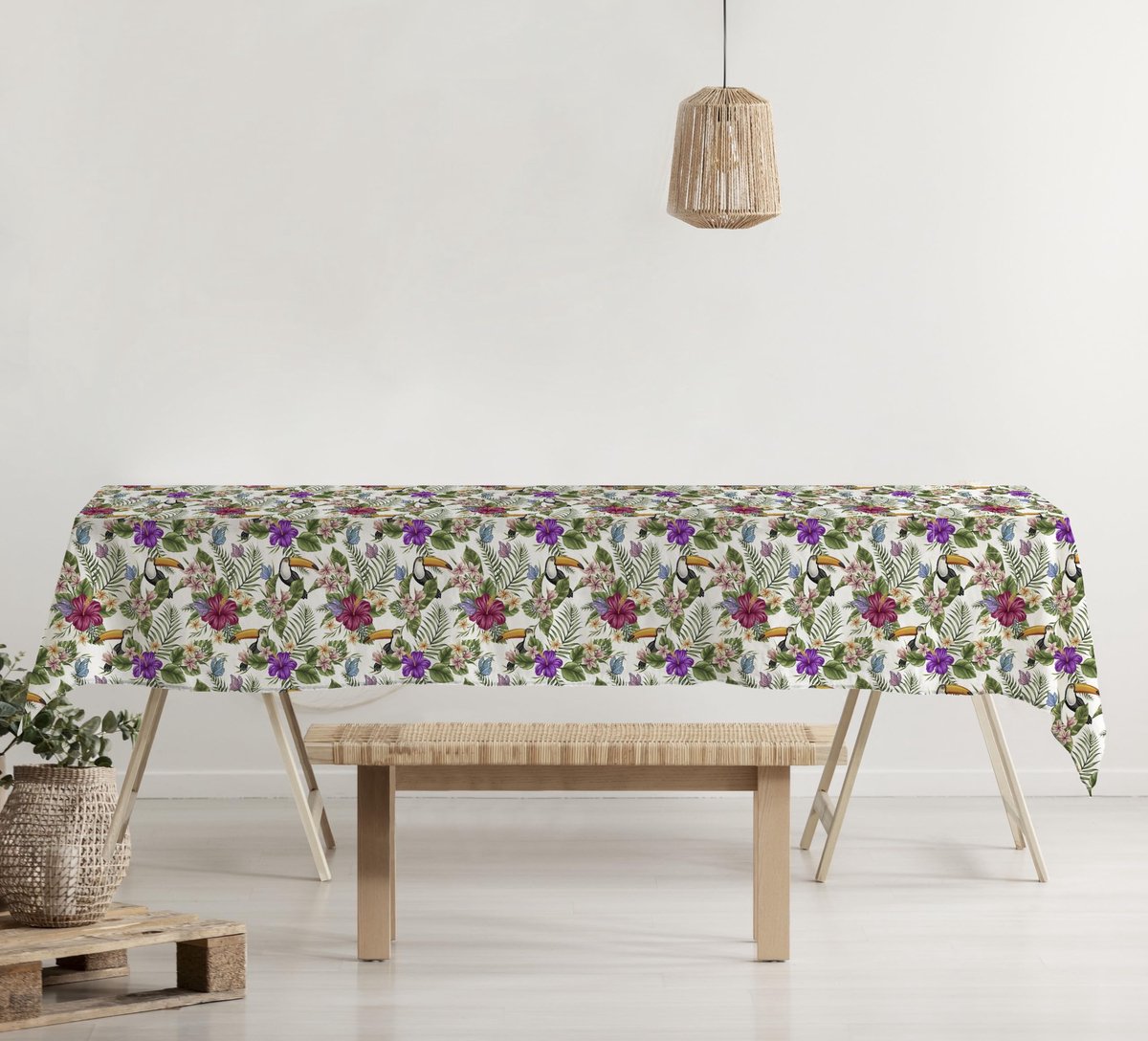 Tucano 234 Tafelkleed, pluche, gewaxt, ideaal voor vierkante en ronde tafels voor 4 personen, 140 x 140 cm, Made in Italy