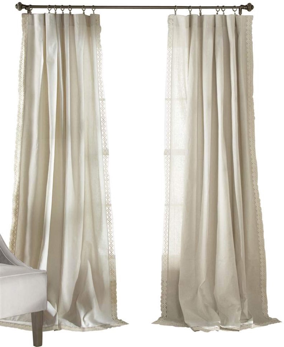 Raamgordijn volant, 54"B x 120" L, ivoor