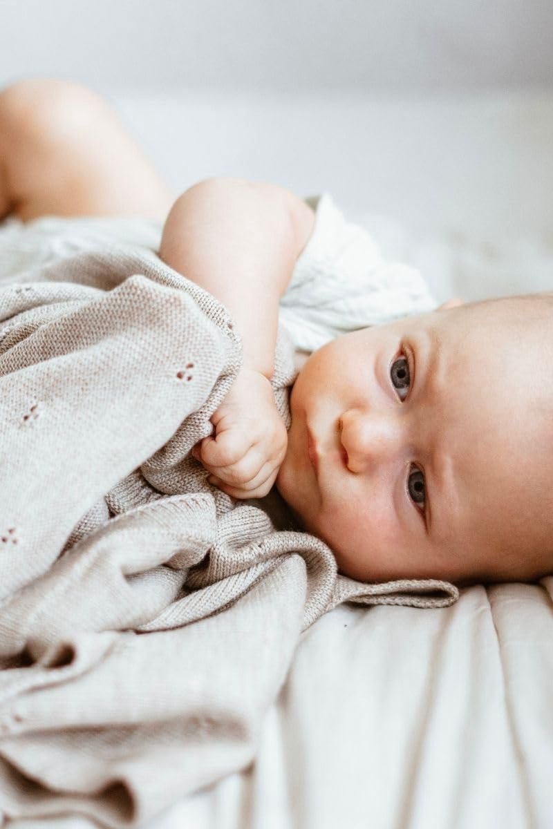 Apollo Babydeken, merinowol, knuffeldeken voor kinderen, 75 cm x 100 cm, babyknuffeldeken, grijze kleuren, babyaccessoires, comfortabel en veilig