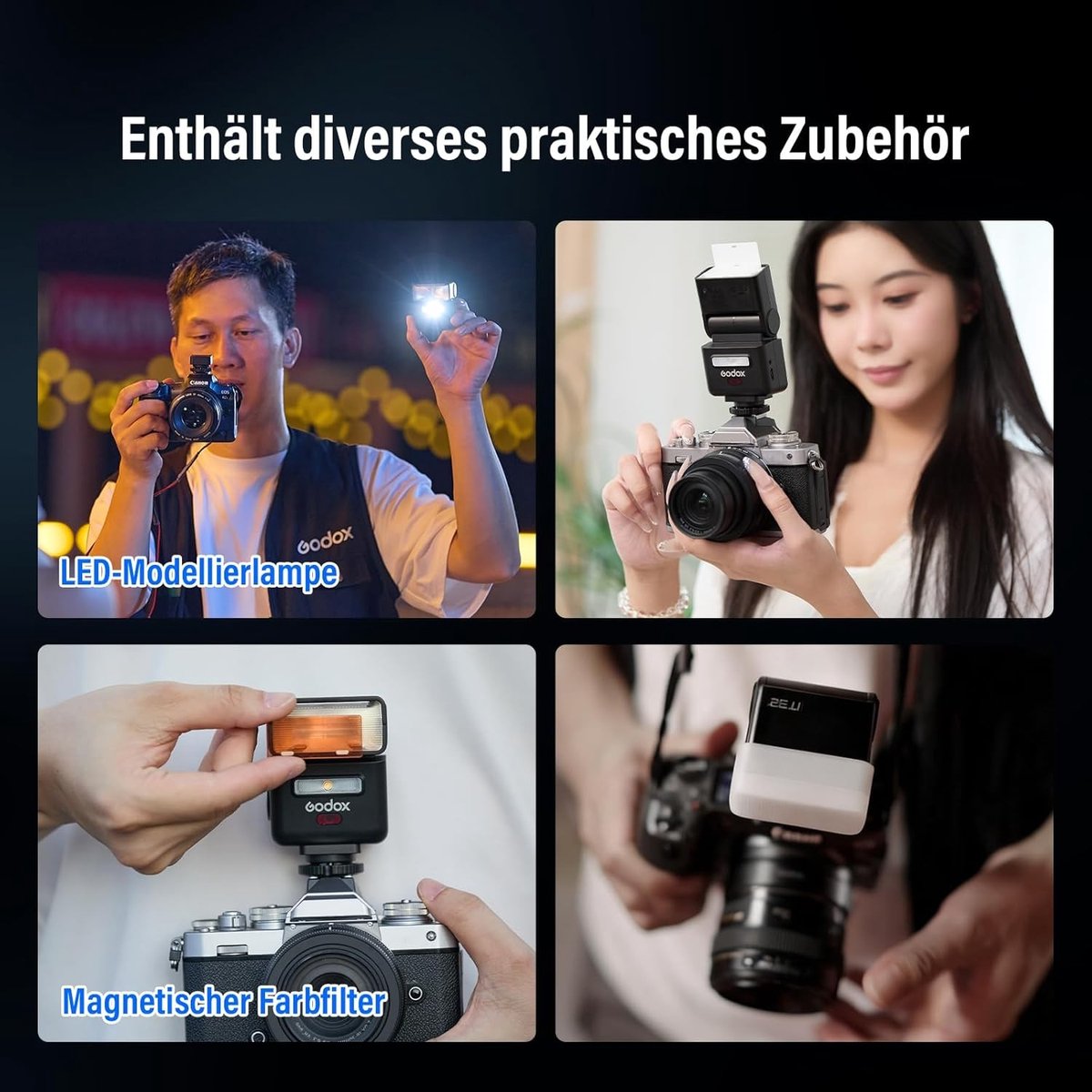 TTL mini-flitser voor Nikon met diffuser, HSS, 2,4 GHz X-systeem en geïntegreerde reflector