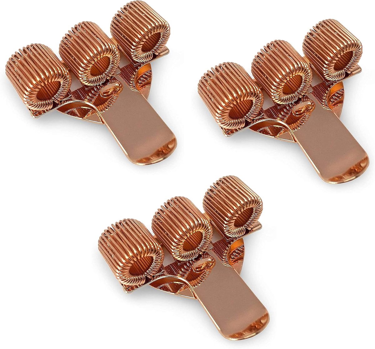 and Wright Drievoudige metalen pennenhouder met zakclip - ideaal voor artsen/verpleegkundigen/piloten - [Pack van 3] - roségoud