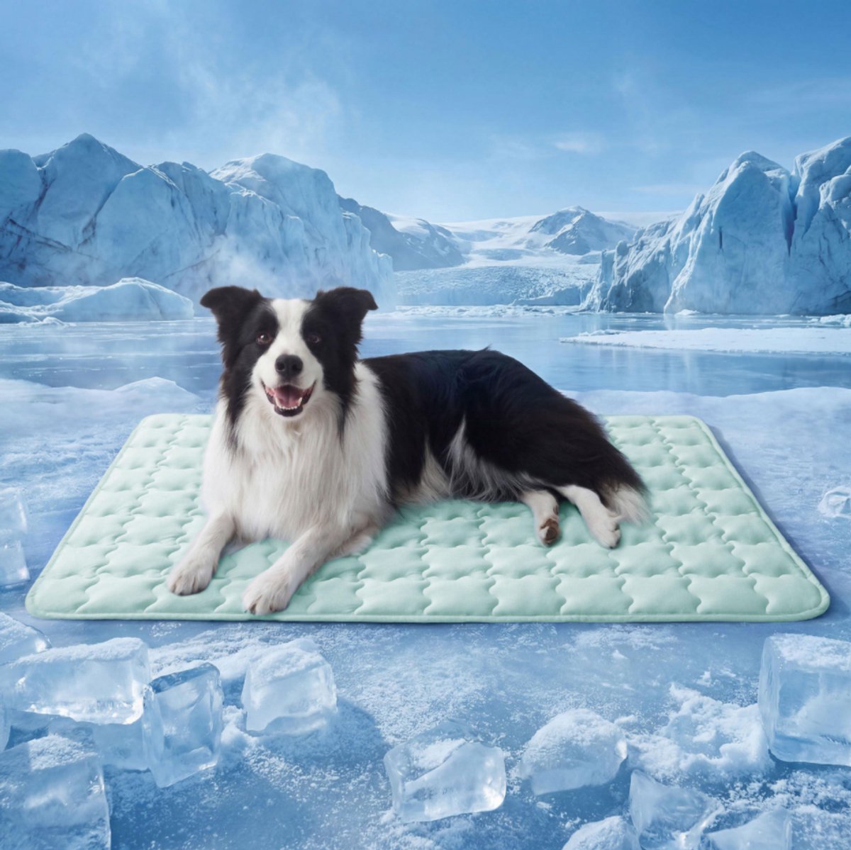 Cooling Hondenmat Q-Max >0.5 - Verkoelende Koelmat voor Hond en Kat - Wasbaar en Antislip - Ademend Zomerbed - Groen - 41 x 28 inch (XL-Crate)