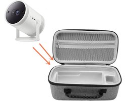 Harde draagtas geschikt voor Samsung Freestyle, Nebula en Anker Capsule 3 1080P projector, Waterdichte schokbestendige beschermhoes met zachte voering