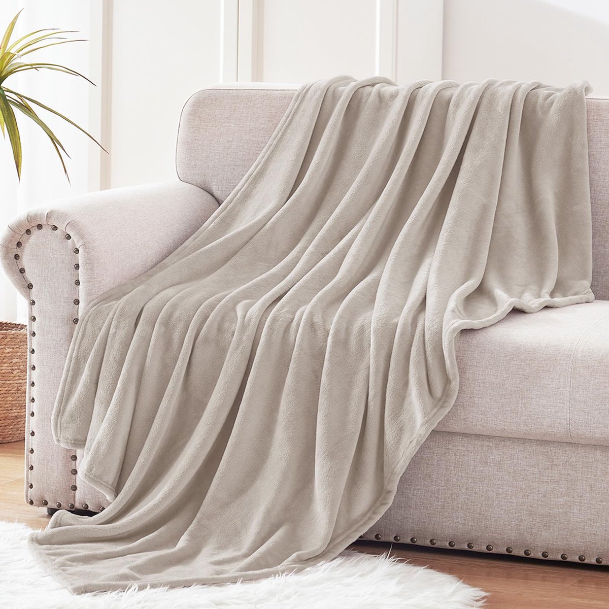 Plaid XL deken voor bank, sofa, super zachte en warme kameeldekens, het hele seizoen, gezellig, pluche, lichtgewicht, 127 x 187 cm