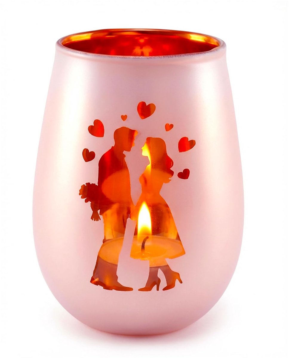 windlicht voor Valentijnsdag, romantisch jubileumcadeau voor jou met gravure, gepersonaliseerde glazen lantaarns zijn geschikt als cadeau voor verjaardag, Valentijnsdag, Moederdag en Kerstmis