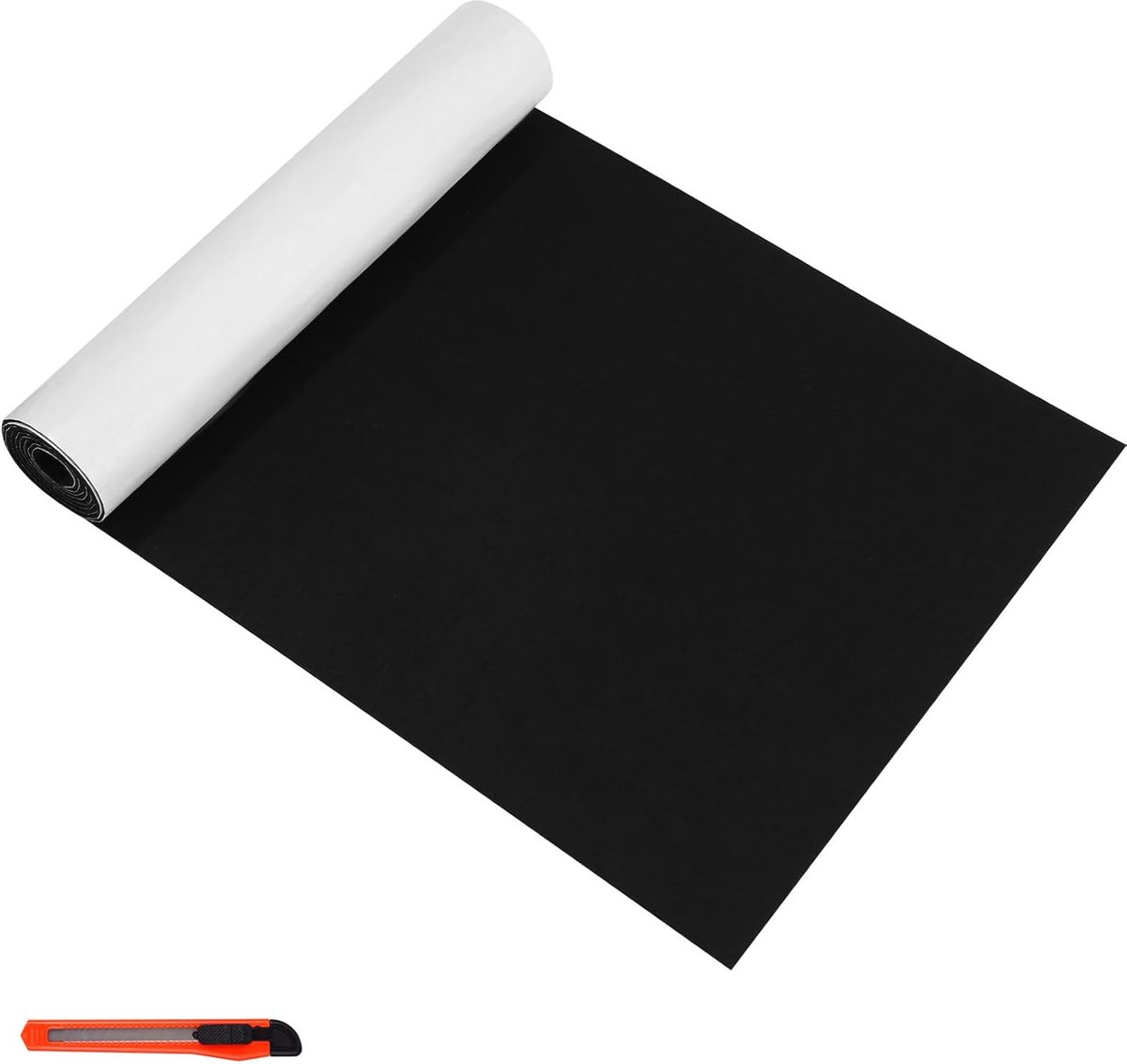 zelfklevend, 40 x 200 cm, vilt, zelfklevend, 2 mm dik, voor doe-het-zelf juwelendoos, voering, onderzetters, fotolijst, stoelpoten, tafelpoten (zwart)