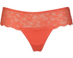 After Eden Daisy String in recycled fabric and lace - Licht Koraal - S