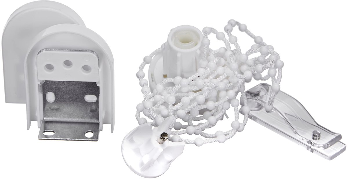 Rolgordijn-ketting, voor plafond- of wandmontage, kunststof/metaal, wit