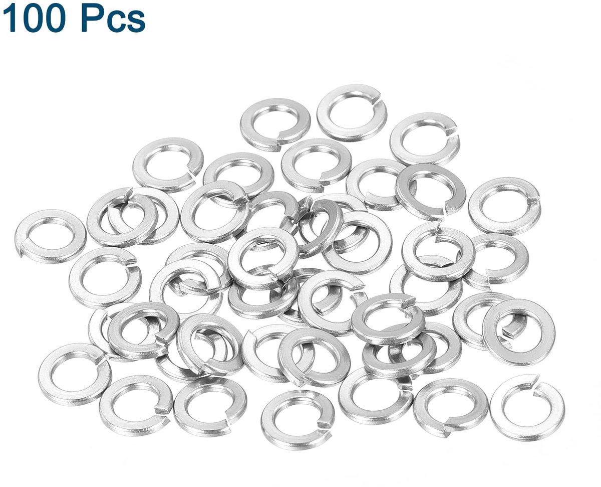 #8 veerringen, 100 stuks, 304 roestvrij staal, borgringen, metalen veerringen voor schroeven, machines