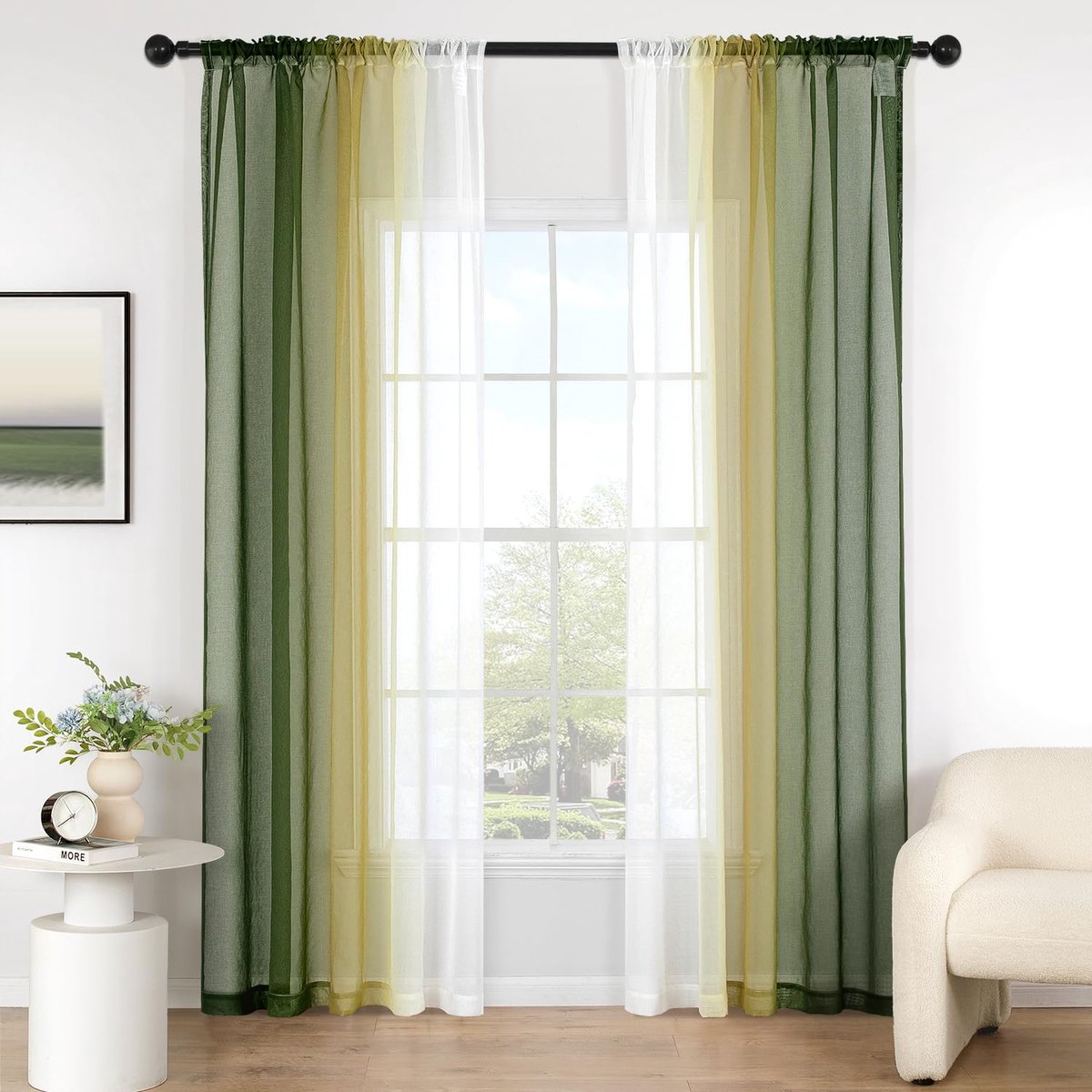 Gordijnen gordijnen slaapkamer transparant woonkamer modern gordijnen tweekleurige schuifgordijnen slaapkamer set van 2 140 x 225 cm