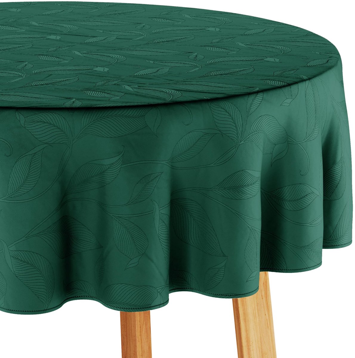 120 x 120 cm, rond, donkergroen, afwasbaar, voor binnen en buiten, plantenpatroon Amalu