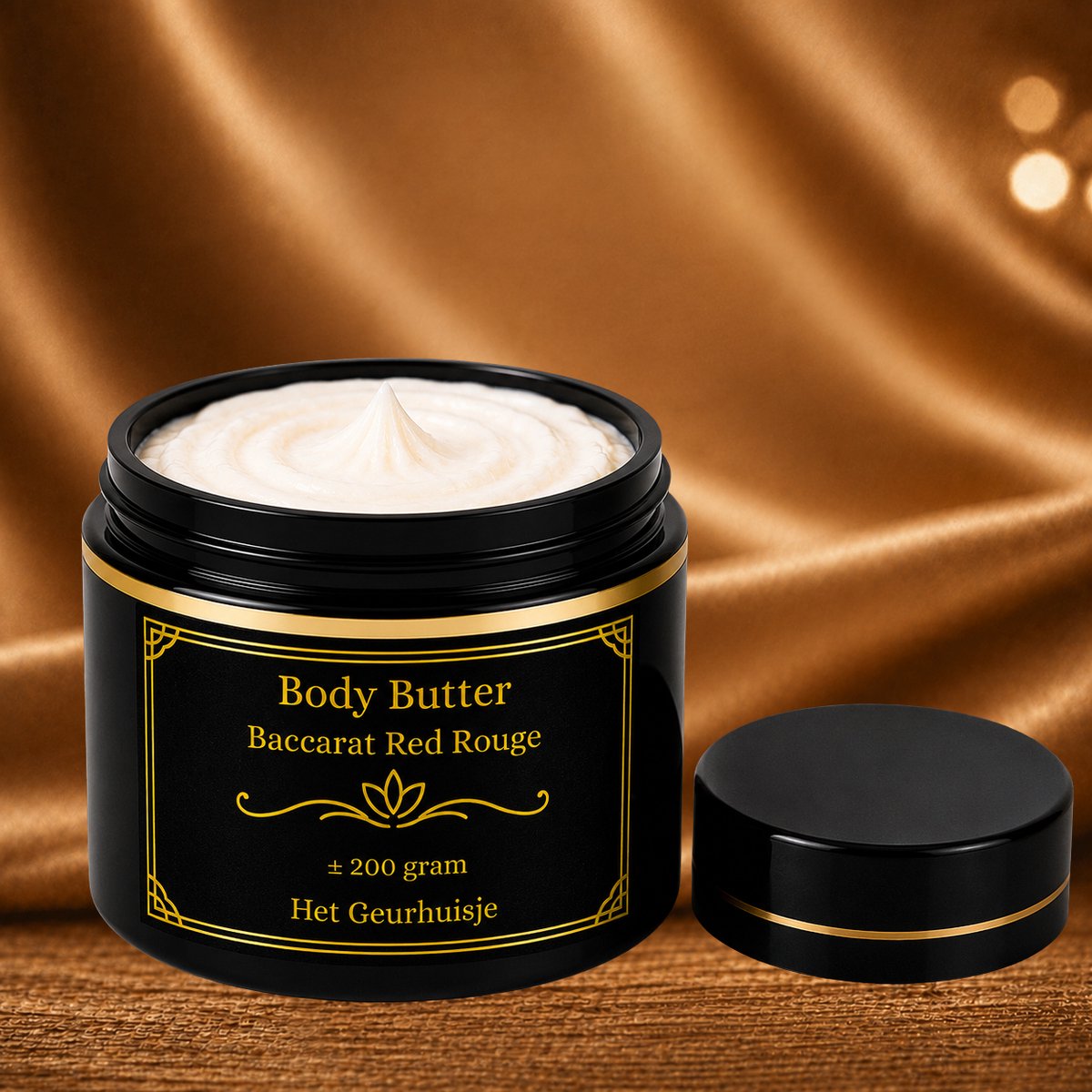 Luxe Voedende Body Butter 200 g – Baccarat Rood Rouge – Voor een Zijdezachte Huid – Handgemaakt & Dierproefvrij