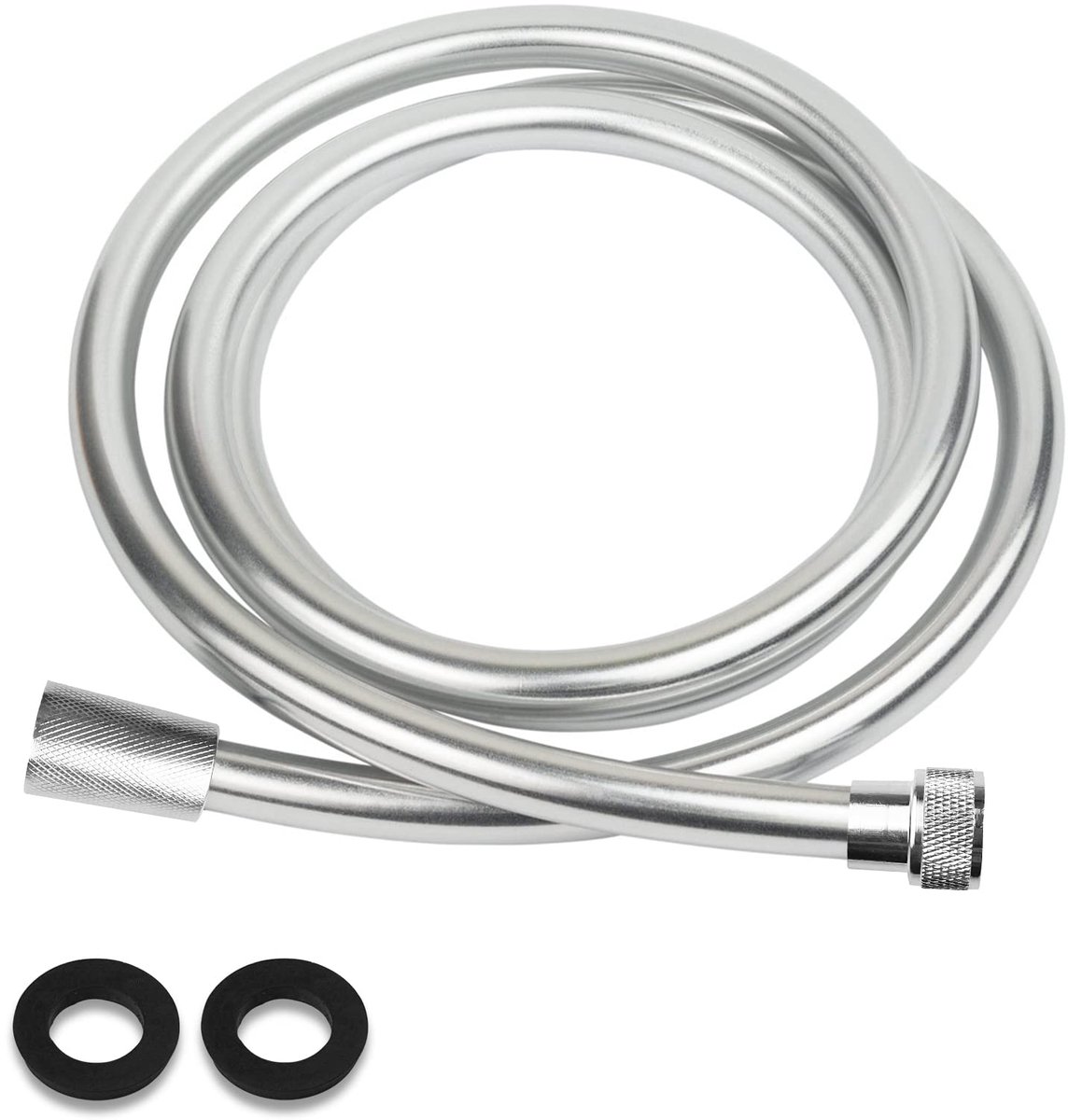 Doucheslang 1,5 m, PVC zilveren doucheslang, slang voor douchekop, standaard 1/2 inch messing interface, knikbestendig, explosiebestendig