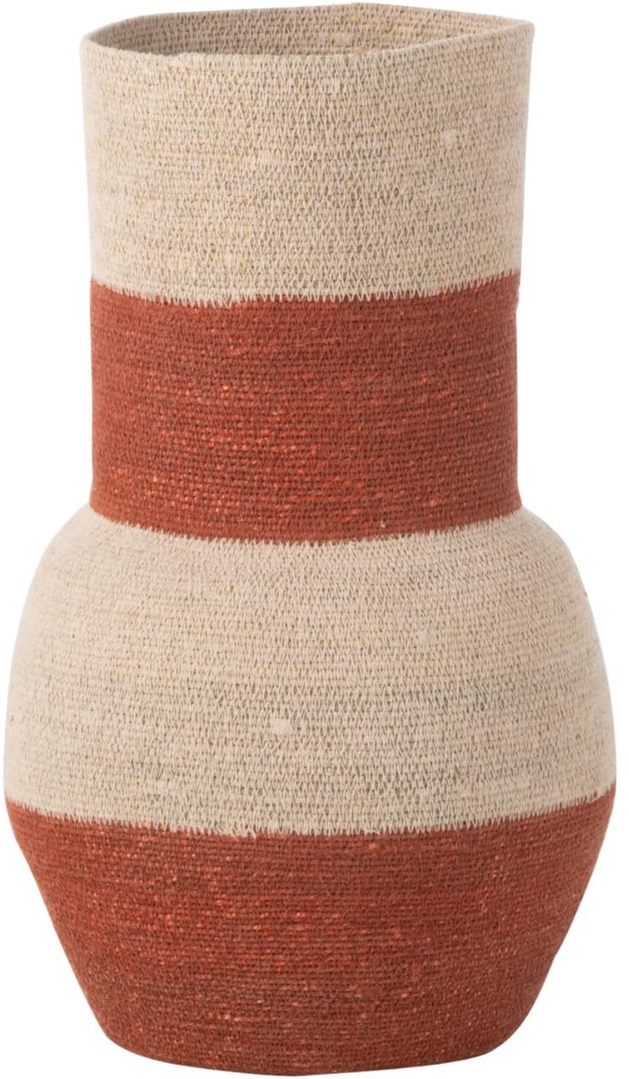lijnen zeegras natuurlijk/terracotta