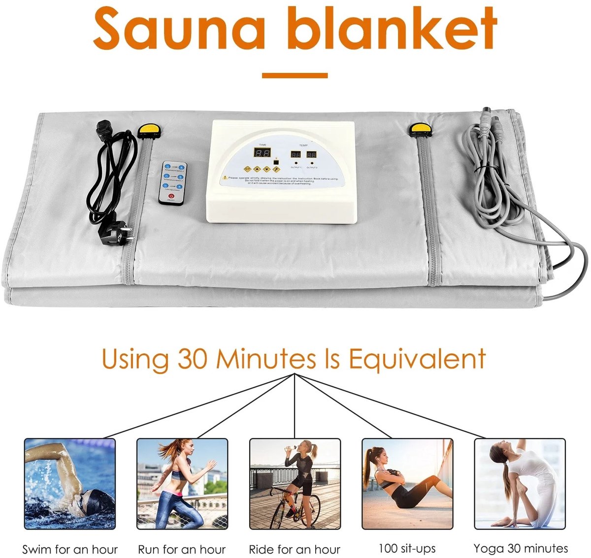 Aafinity | Sauna Deken Draagbaar 180x80cm – Elektrische Stoom Zweetdeken voor Thuis 220V voor Mannen & Vrouwen — cadeau in Verzorging - foto 2