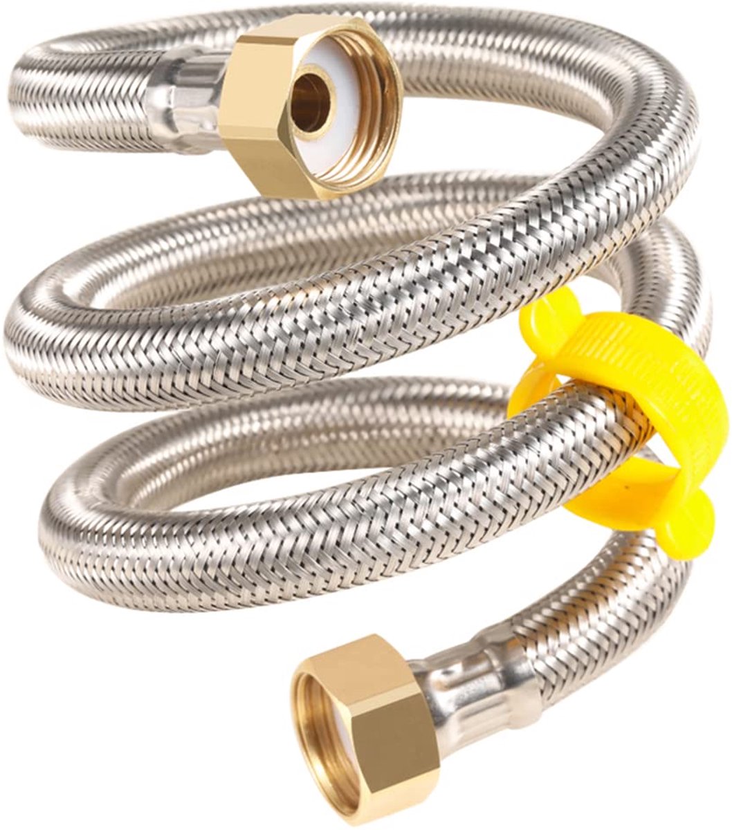 Flexibele Pijp, G 1/2 "x G 1/2" Flexibele Waterleiding, Voor Gootsteen Sanitair Vervangen(Verpakking van 2)