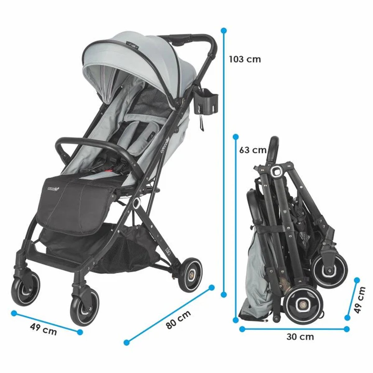 Coccolle Alla - buggy - greystone - compact - lichtgewicht