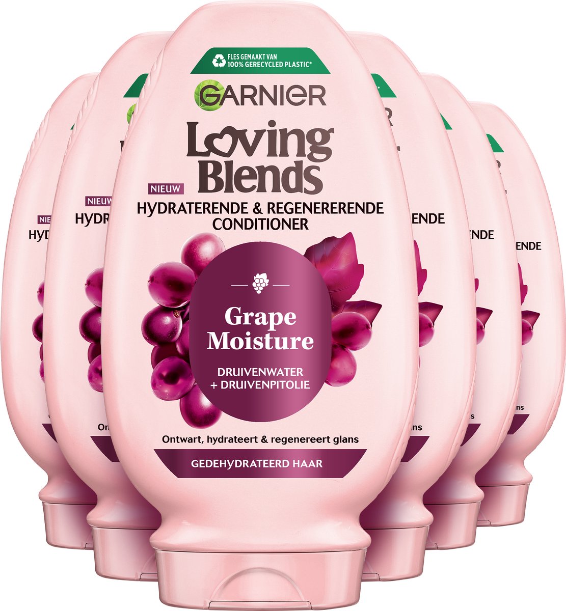 Garnier Loving Blends Grape Moisture Conditioner – Ontwart en hydrateert – Voor gedehydrateerd haar - 250ml - 6 stuks