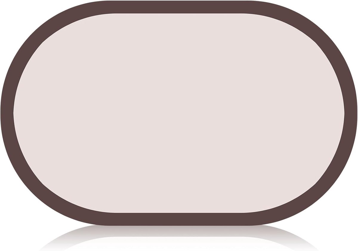 Badmat, absorberend, antislip, met kiezelstenen, ovaal, beige, bruine lunette