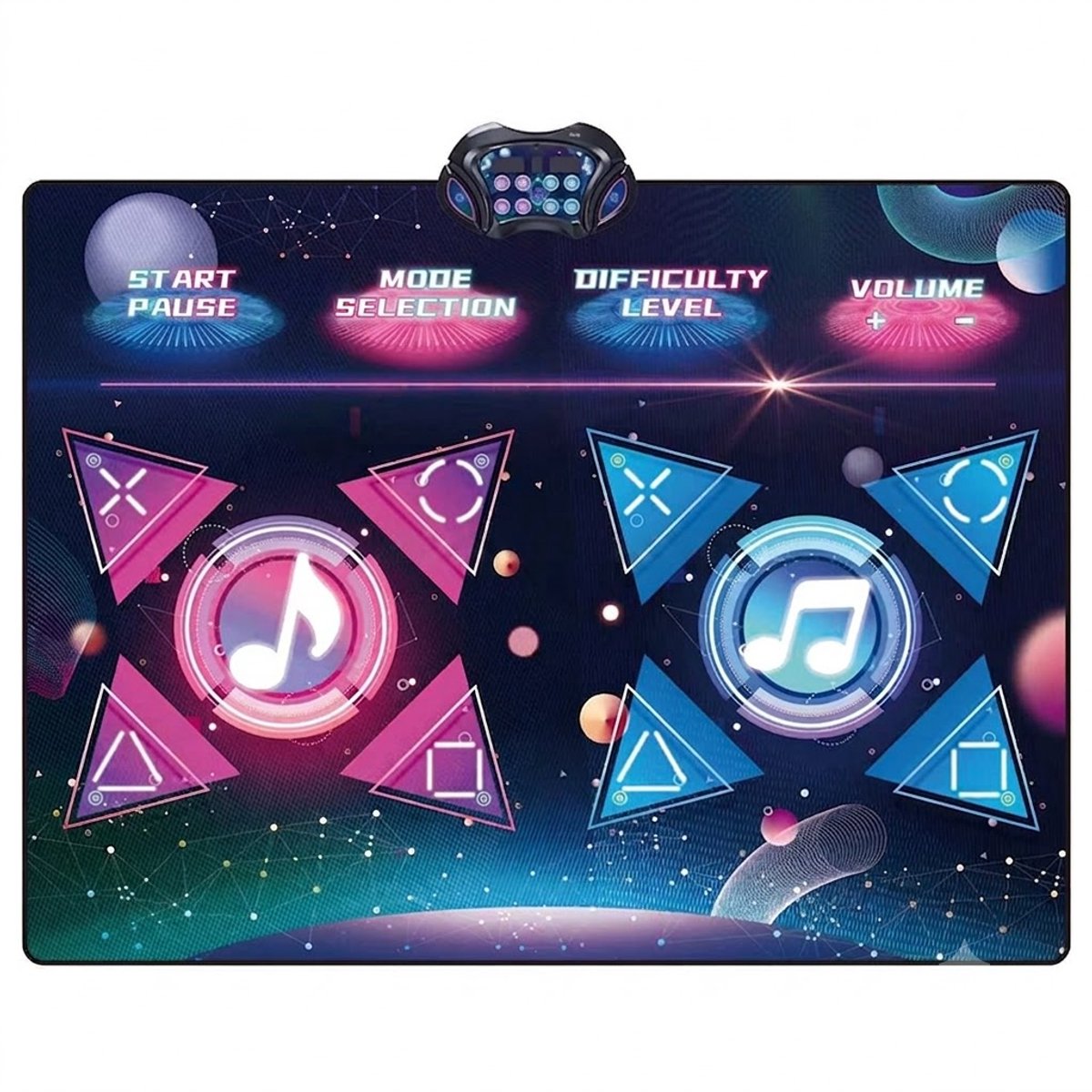 PolkaHome® Dubbele Dansmat voor Kinderen – Muzikale Dansmat met Single & Duo Modus, 12 Spelmodi, 3 Moeilijkheidsgraden, 120 x 95 cm – Dansmat voor meisjes. Vanaf 3 Jaar