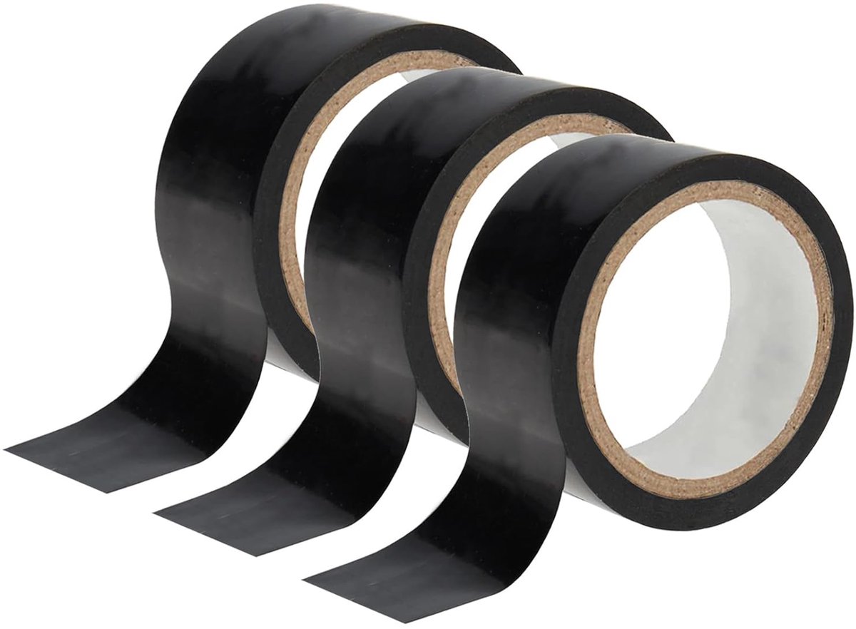Isolatietape, elektricien tape, pvc, 3 stuks, zelfklevende isolatietape, 30 mm x 20 m isolatietape, voor bedradingswerkzaamheden, reparaties en afdichting (zwart)