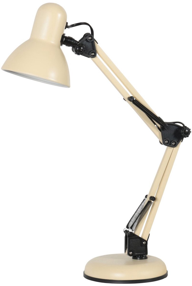 Tafellamp Study 3456CR – Crèmekleurig, verstelbaar, metalen bureaulamp van Mexlite voor binnen gebruik