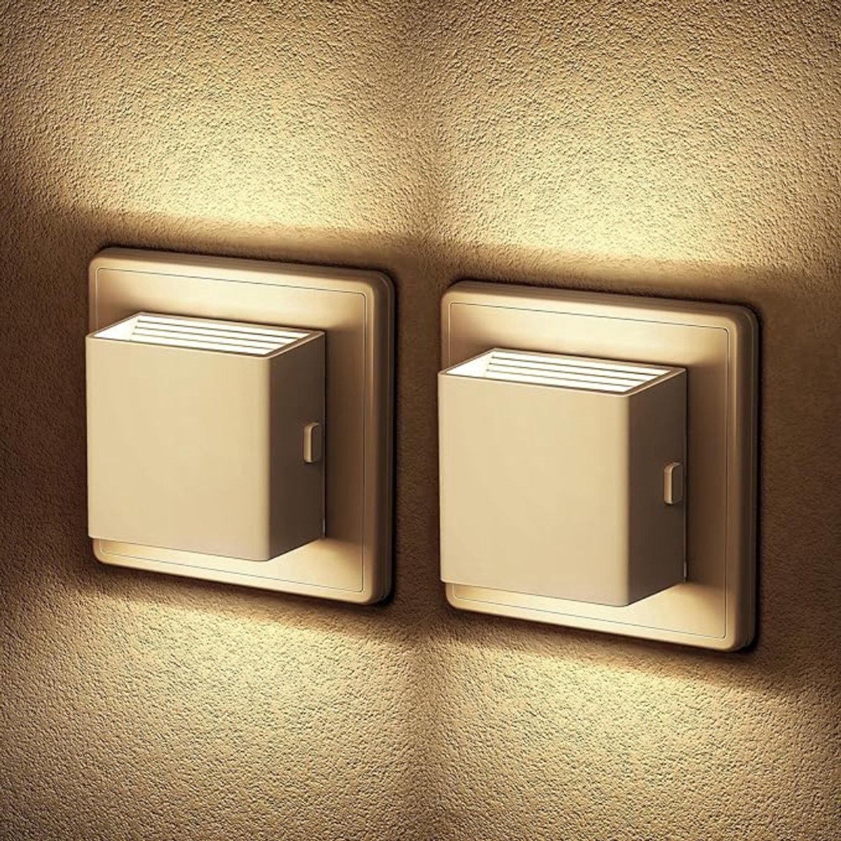 Verte Night Light - Nachtlampje met Stekker - LED-Nachtlampje met Schemersensor - Stekkerlampje - Verlichting Aan de Onder- en Bovenkant - Instelbare Helderheid - Voor de Slaapkamer - Gang - Trap - Keuken - 3000K - 2 Stuks