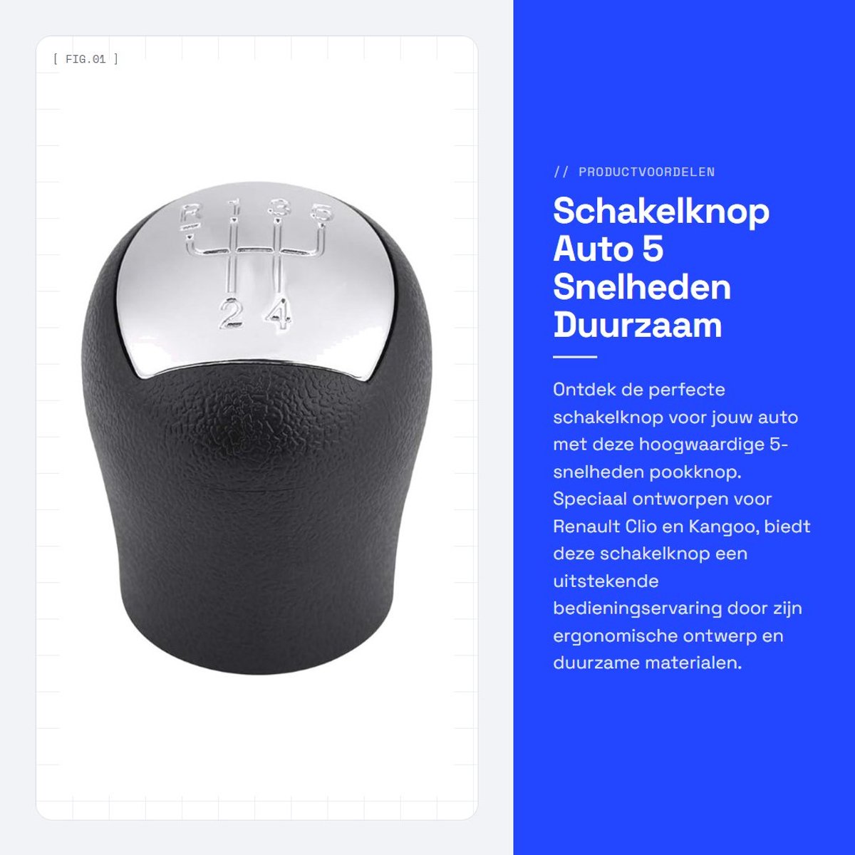 Dailygoods- Schakelpook Kop 5 Snelheid - Pookknop Universeel - Hoogwaardig PVC - Eenvoudige Installatie - Ergonomisch Ontwerp - Duurzaam Gebruik - Versnellingsknop