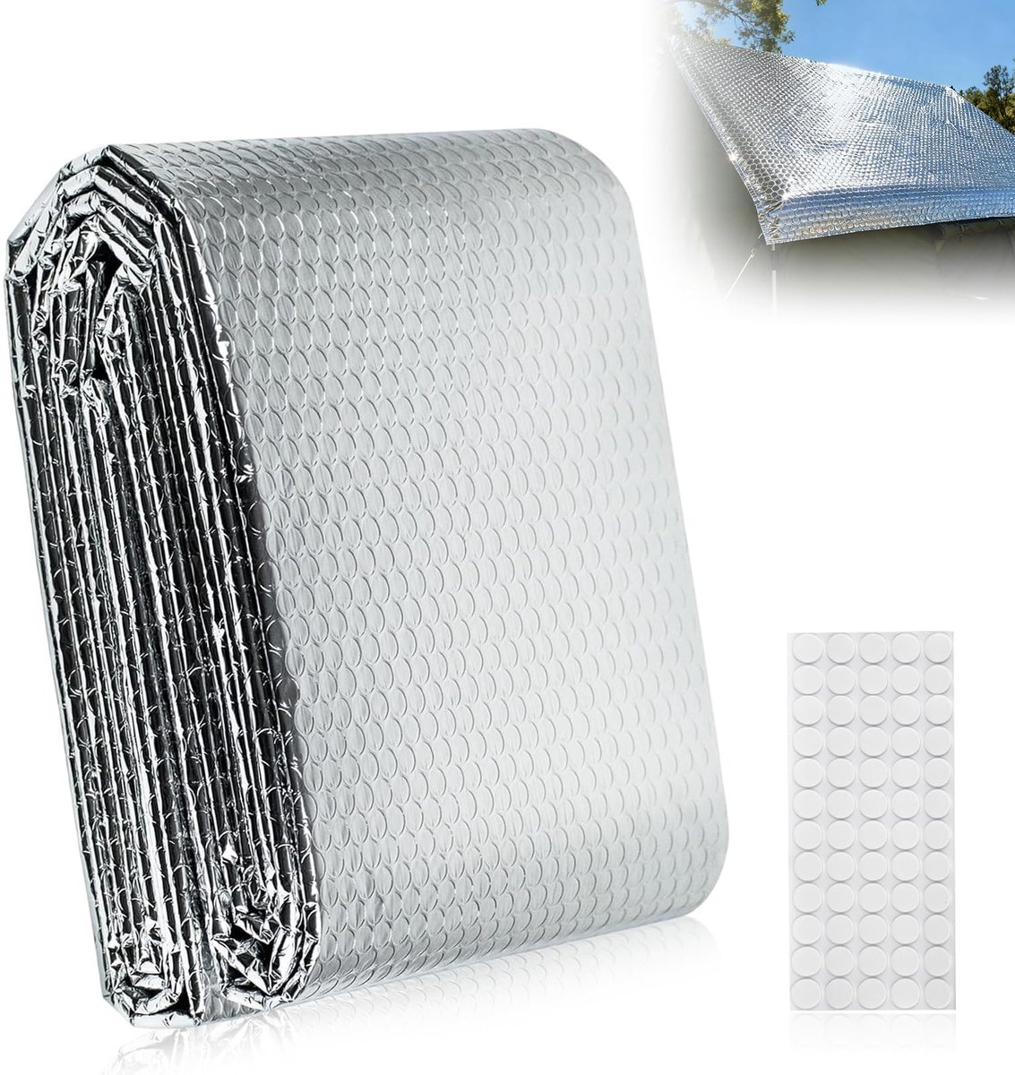 Dailygoods - Radiatorfolie, reflecterende folie, 5 m x 60 cm, isolatiefolie, isolatie achterradiator, radiatorfolie, aluminium luchtkussenfolie, verwarmingsfolie voor voertuigen, daken, ramen, buizen