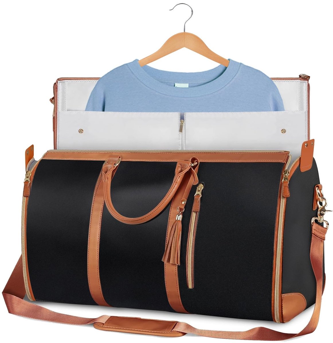 Dailygoods- Opvouwbare Reistas - Duffeltas voor Kledingstukken - Reistas Handbagage - Zwart - Lichtgewicht - Compact Ontwerp