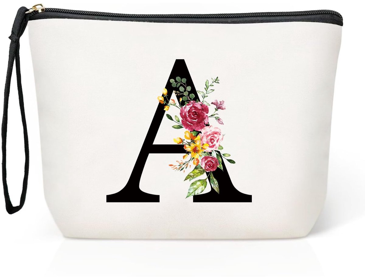 Dailygoods- Make-uptas Groot - Make-uptas met Spiegel - Reiscanvas Cosmetica Tas - Dames Tas - Gepersonaliseerde Tas - Hoogwaardig Materiaal