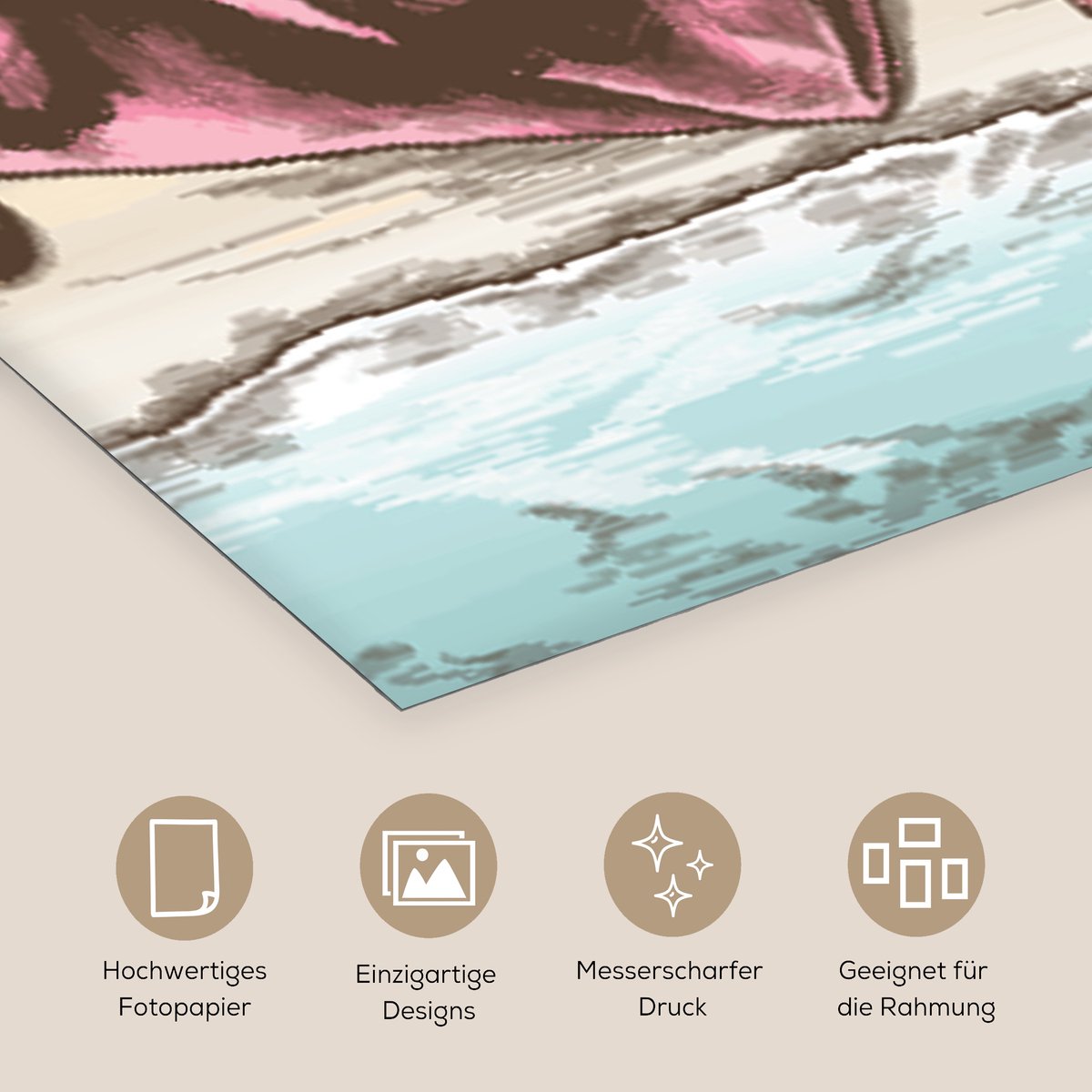 Poster 60x90 cm - Handdoek - Strand - Slippers - Posters - Kamer decoratie - Wanddecoratie