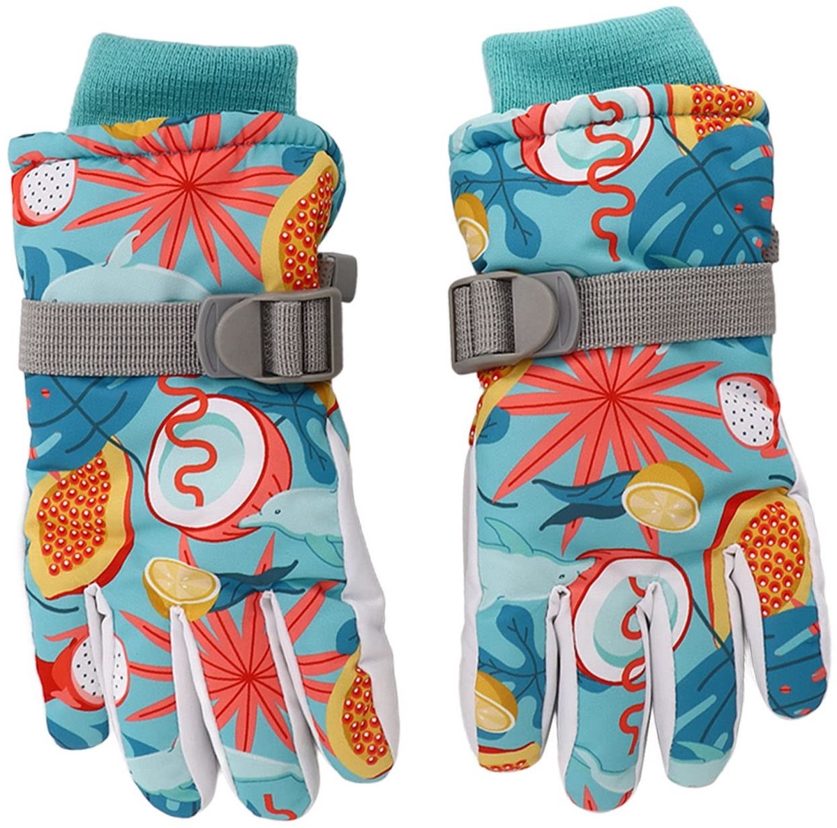 Dailygoods - 2 stuks skihandschoenen warmte verdikt waterdicht winddicht buiten winter sneeuw lichtblauw vijf vingers