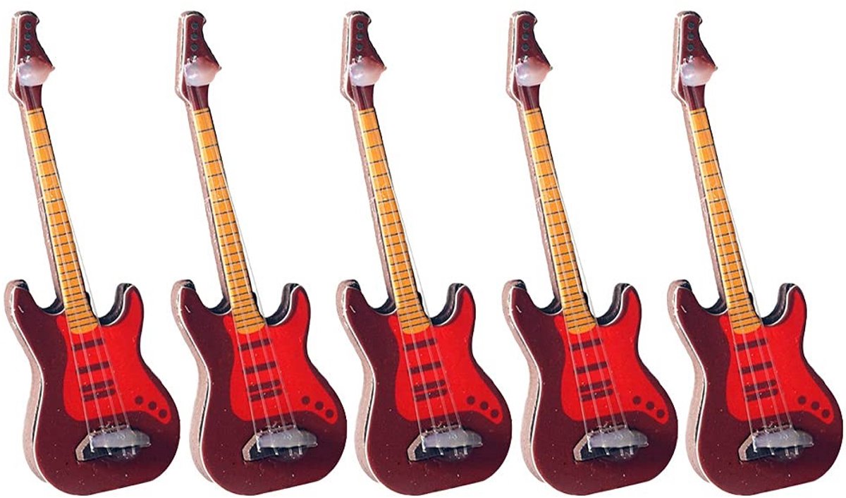 Dailygoods - Miniatuur Elektrische Gitaar voor Poppenhuis - 5Pcs Handcrafted Muziekinstrumenten